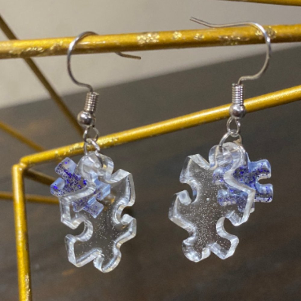 Puzzle Resin Earring